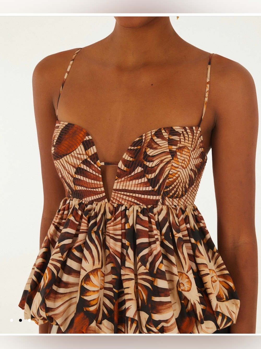 FARM Rio Multicolor Ammonite Sleeveless Bubble Hem Blouse